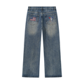 Men’s Vintage Wash Straight Leg Denim Jeans