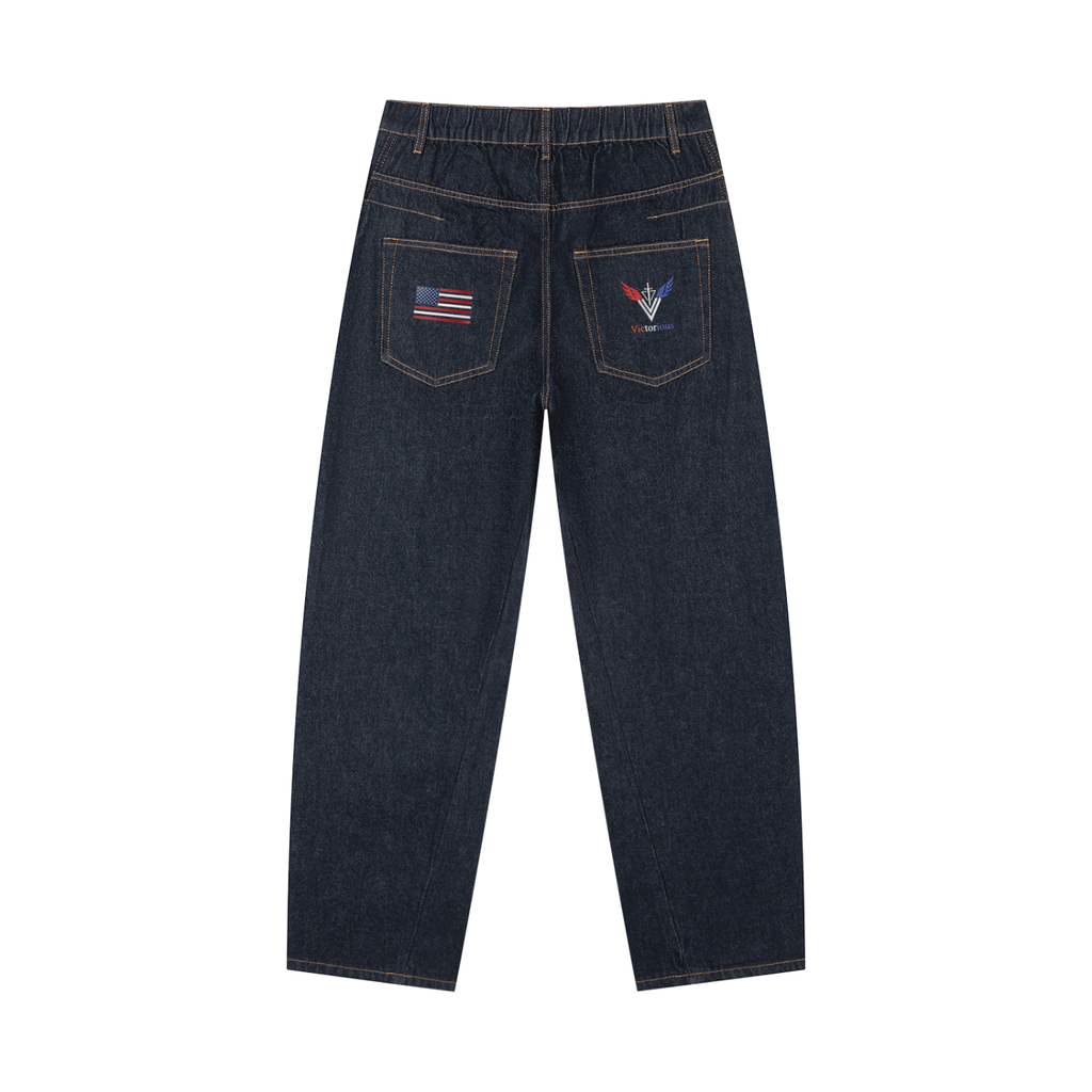 Men's Vintage Wash Barrel Leg Jeans